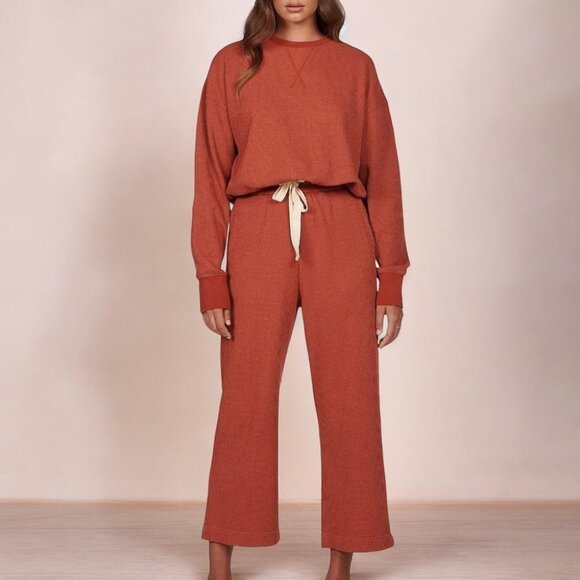 Charlie Holiday Locale Waffle Sweatshirt & Journey Lounge Pants Set - Picture 3 of 6